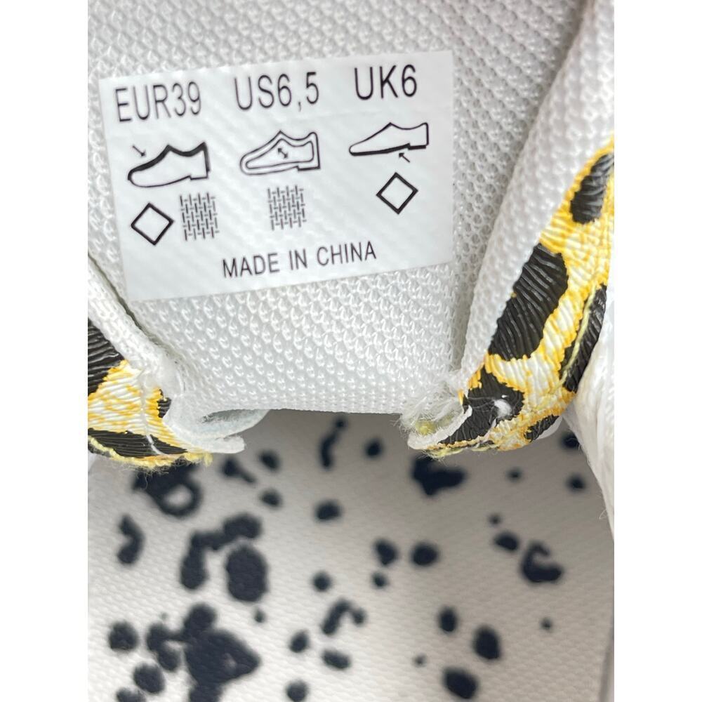 Cavalli class womens Chunky sneakers size 39 white/gold/leopard New - Picture 5 of 9